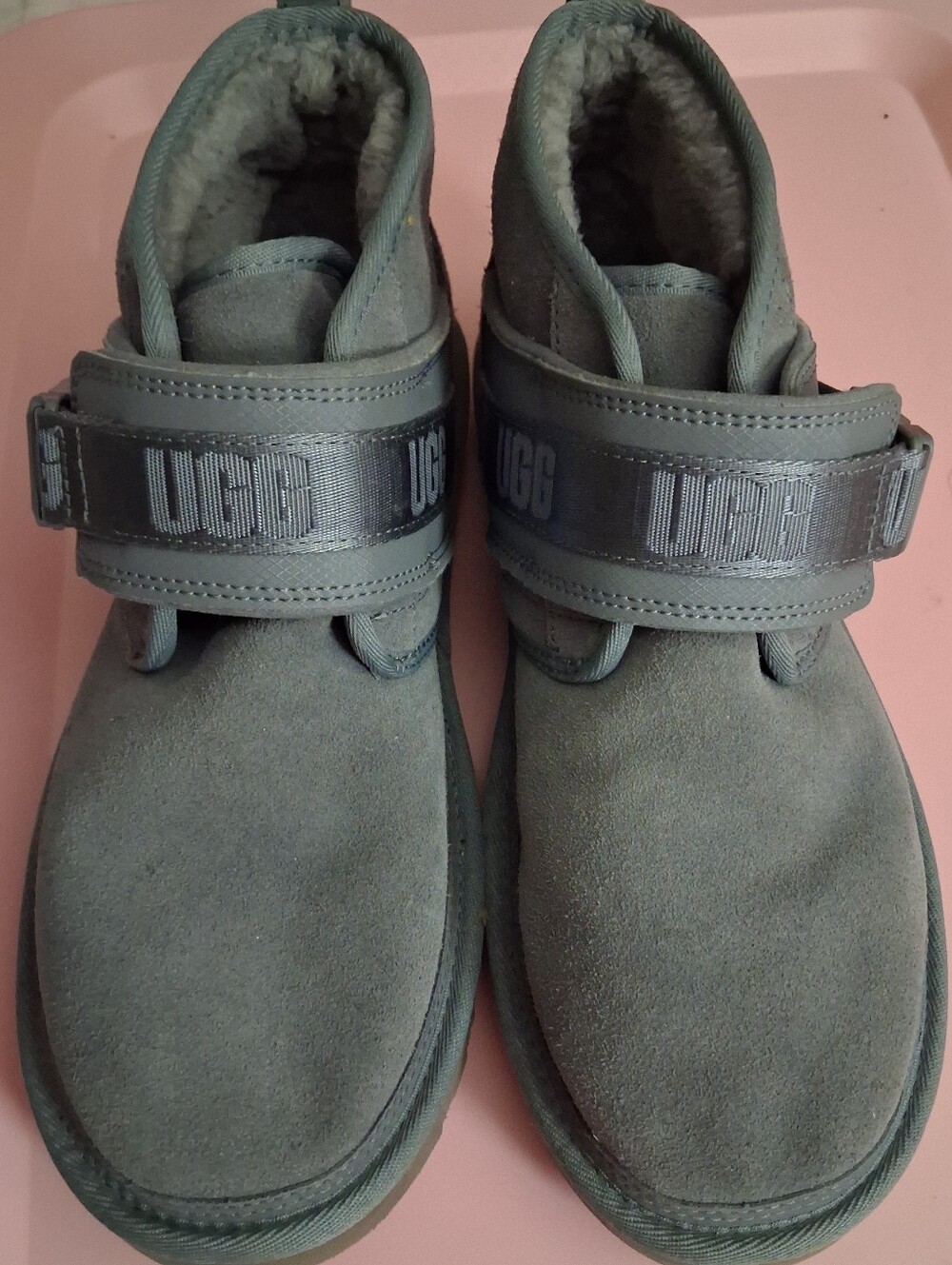 UGG Kids Green Suede Hook-and-Loop Boots